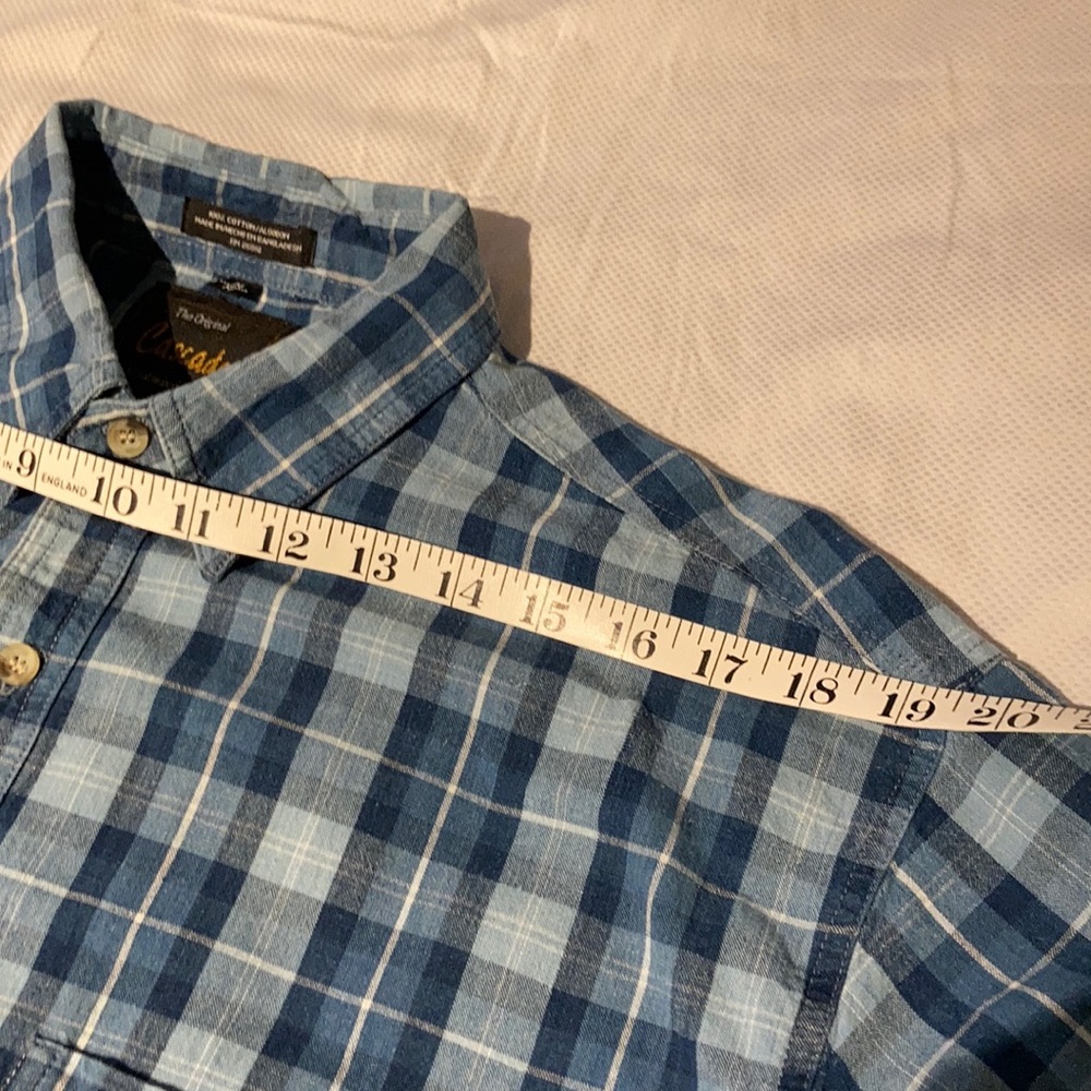 The original cascade blue jeans plaid shirt M - Picture 10 of 16